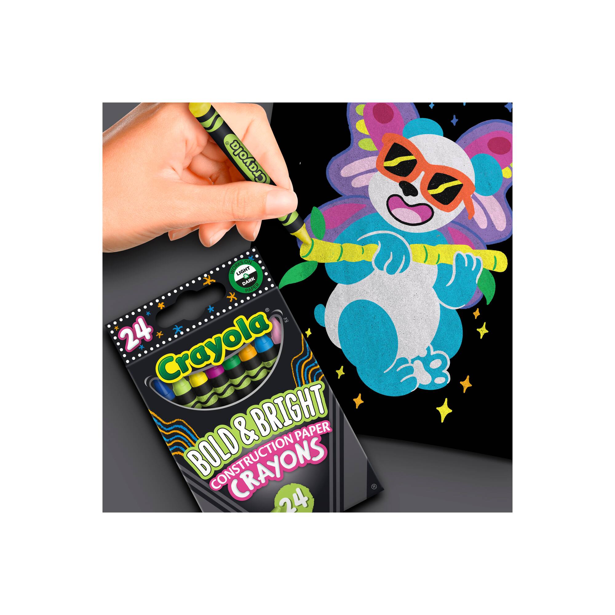 Crayola® Bold & Bright Construction Paper Crayons, 24ct.